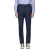 THOM BROWNE THOM BROWNE NAVY DENIM UNCONSTRUCTED LOW-RISE TROUSERS,MTU159A-03028