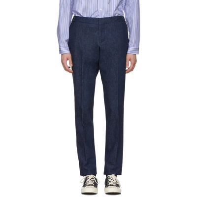 Thom Browne Low-rise Straight-leg Trousers In 415 Navy