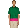 AMI ALEXANDRE MATTIUSSI AMI ALEXANDRE MATTIUSSI GREEN AND PINK COLORBLOCK SHIRT,E18C200.407