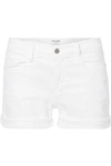 Frame Le Super High Raw Fray Shorts Au Natural Clean In White
