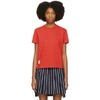 THOM BROWNE THOM BROWNE RED CLASSIC PIQUE RELAXED T-SHIRT,FJS013A-00050