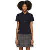 Thom Browne Striped Stretch Knit-trimmed Cotton-piqué Polo Shirt In Blue