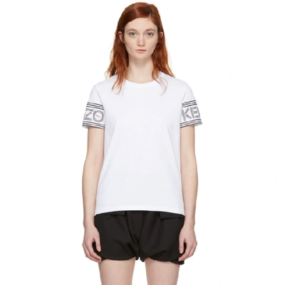 Kenzo Sport Logo Sleeve Tee In White