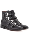 Givenchy Elegant Studded Leather Ankle Boots In Black