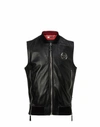 PHILIPP PLEIN LEATHER VEST SHORT "MY KIND",S18CMLC0018PLE010N0213