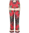 GUCCI FLORAL-PRINTED SILK TWILL TROUSERS,P00299019-6