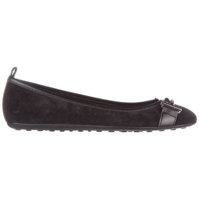 Tod's Double T Ballet Flats In Black