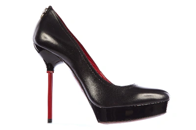 Cesare Paciotti Women's Leather Pumps Court Shoes High Heel In Black