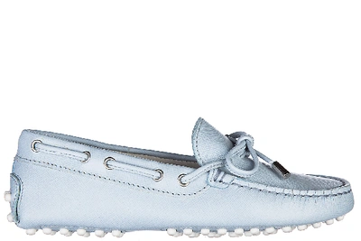 Tod's Boys Shoes Baby Child Loafers Moccassins Leather Laccetto Occhielli Gommini Junior In Blue