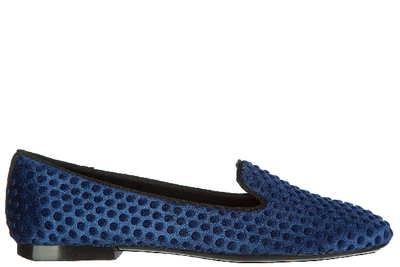 Tod's Women's Suede Slip On Sneakers In Blue