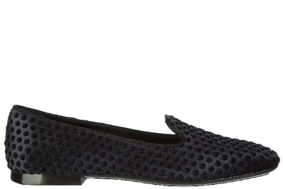 Tod's Women's Suede Slip On Sneakers In Black