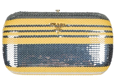 Prada Space Plein Clutch Bag In Yellow