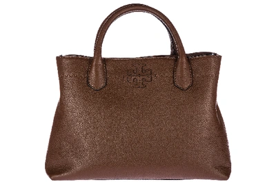 Tory Burch Women's Leather Handbag Shopping Bag Purse Mcgraw In Brown