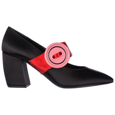 Prada Women's Open Toe Pumps Court Shoes Heel In Black