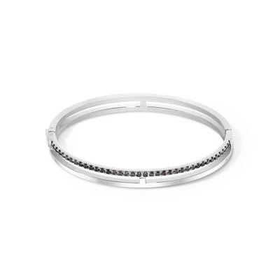 Coeur De Lion Eternal Unity Armreif Silber-schwarz In Silver