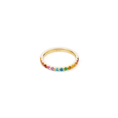 Coeur De Lion Eternal Love Ring Gold-rainbow In Multi
