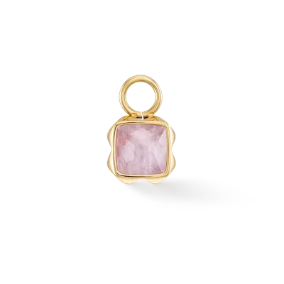 Coeur De Lion Birthstone Oktober Charm Rosenquarz Gold