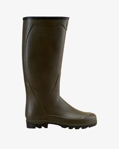 Le Chameau Men's Country Cross Jersey Lined Wellington Boot - Chameau Green - Uk 12 / Eu 47 / Us 13.5