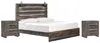 Ashley Drystan King Panel Bed With 2 Nightstands In Gray