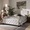 Ashley Marion Upholstered Button Tufted Panel Bed In Gray