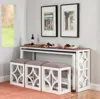 Ashley Linon Walter Console Table With 3 Stools In White