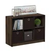 Ashley Furinno Basic Bookcase Storage With Bins In Brown