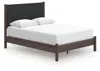Ashley Cadmori Queen Upholstered Panel Platform Bed With Roll Slats In Brown