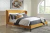 Ashley Maloken King Wingback Upholstered Platform Bed In Yellow