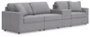Ashley Modmax 4-piece Modular Next-gen Nuvella™ Performance Fabric Sofa With Storage Console In Gray