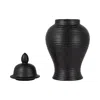Ashley Luxe Medium Ceramic Temple Jar In Black