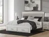 Ashley Birmonton King Upholstered Panel Platform Storage Bed In White