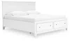Ashley Fortman King Panel Storage Bed In White