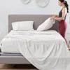 Ashley Bedgear Hyper-linen Split King Sheet Set In White
