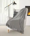 Ashley Diamond Solid Throw Blanket In Gray