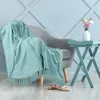 Ashley Diamond Solid Throw Blanket In Blue