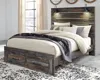 Ashley Drystan Queen Panel Bed With 2 Storage Drawers In Multi