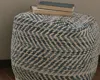 Ashley Chevron Pouf In Blue