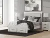 Ashley Birmonton Queen Upholstered Panel Platform Storage Bed In White