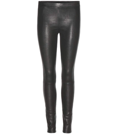 J Brand Womens Noir L8001 Skinny Mid-rise Leather Leggings 26 In Navy