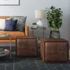 Ashley Brody Boho Square Pouf In Brown