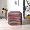 Ashley Andros Striped Cube Pouf In Multi