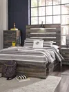 Ashley Drystan Full Panel Bed With 4 Storage Drawers And Cubbies In Multi