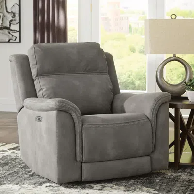 Ashley Next-gen Durapella Performance Fabric Dual Power Recliner In Slate