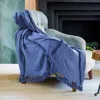 Ashley Diamond Solid Throw Blanket In Blue