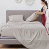 Ashley Bedgear Hyper-linen Split King Sheet Set In Brown