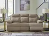 Ashley Tarrant Manual Reclining Sofa With Drop Down Table In Brown