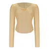 Mashat Beige Mesh Top In Brown