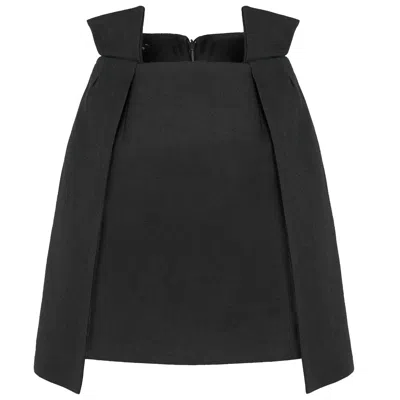 Avenue No.29 Black Wool Wrap Mini Skirt