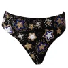 Self-adore Celeste Hand-beaded Embellished Bikini Bottom | Black In Black