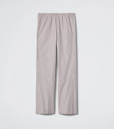 Daphne The Turndown Pant In Latte Stripe